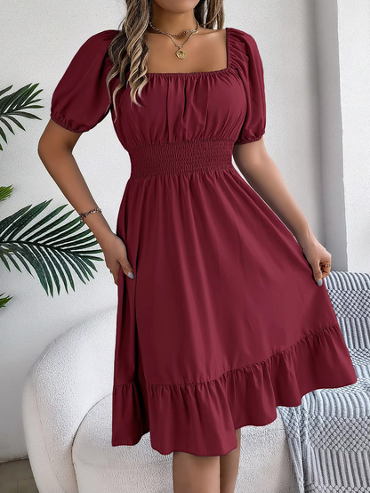 Riley™ - Robe en Lin à Manches Courtes et Décolleté en V Élégant