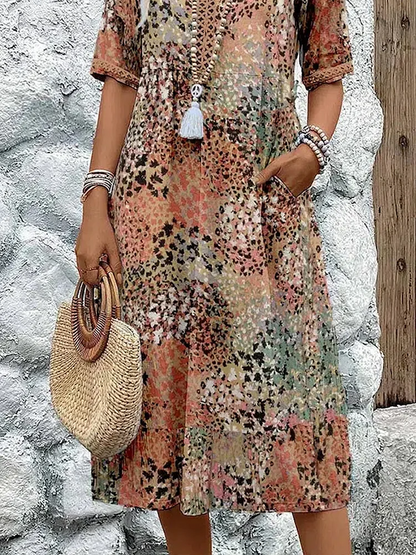 Harper – Robe midi élégante avec motif floral