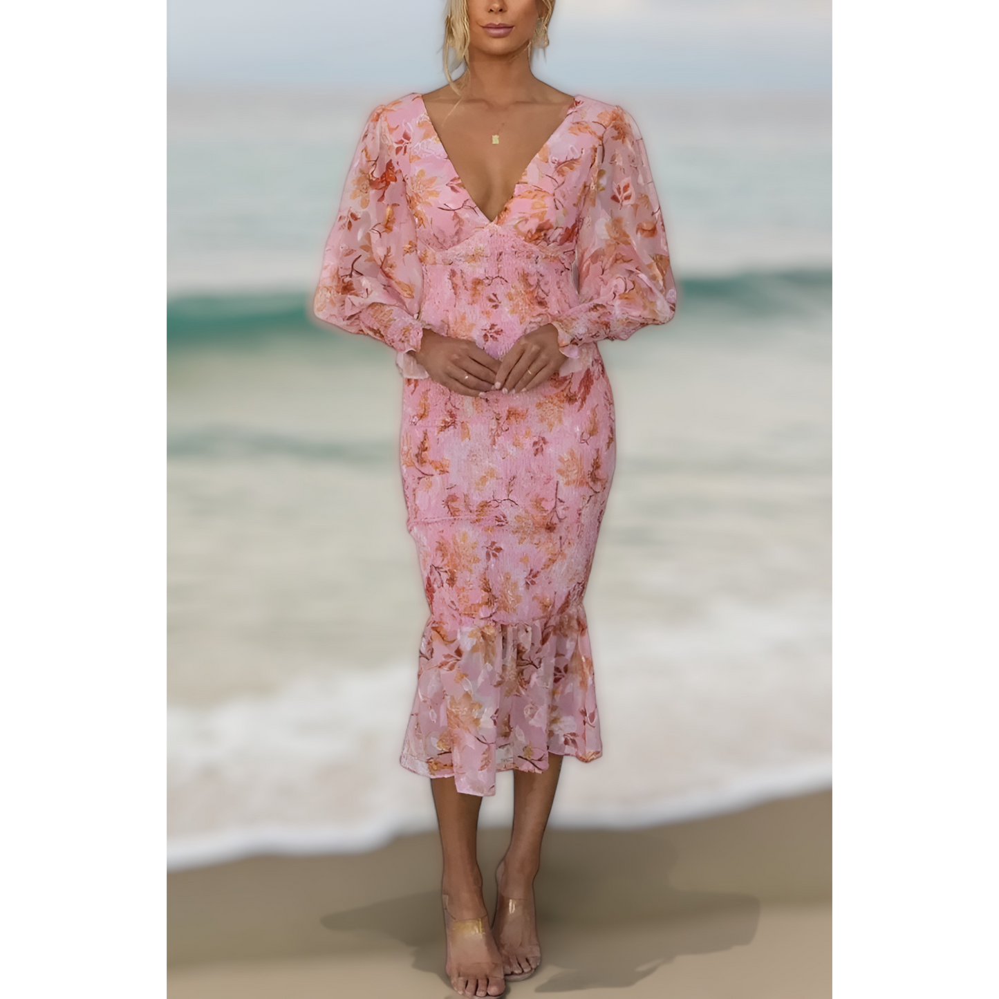 Melissa - Robe Midi à Volants Floraux