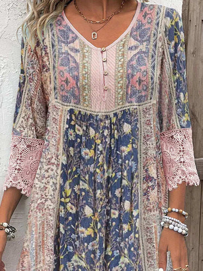 Mirabel | Robe Boho avec Détails en Dentelle