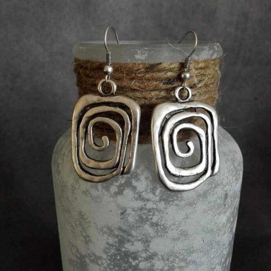 Boucles d'Oreilles Vintage Spiral Argent