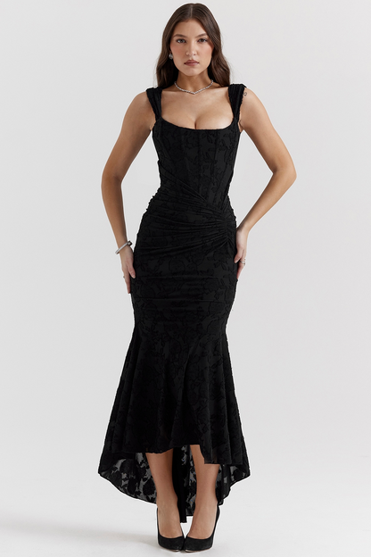 Dove - Robe Maxi en Dentelle Élégante et Ajustée