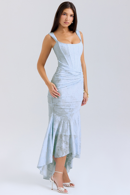 Dove - Robe Maxi en Dentelle Élégante et Ajustée