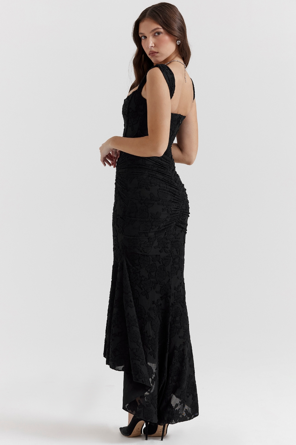 Dove - Robe Maxi en Dentelle Élégante et Ajustée