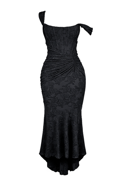 Dove - Robe Maxi en Dentelle Élégante et Ajustée