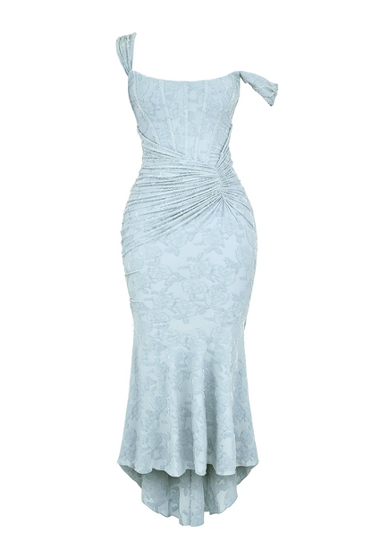 Dove - Robe Maxi en Dentelle Élégante et Ajustée