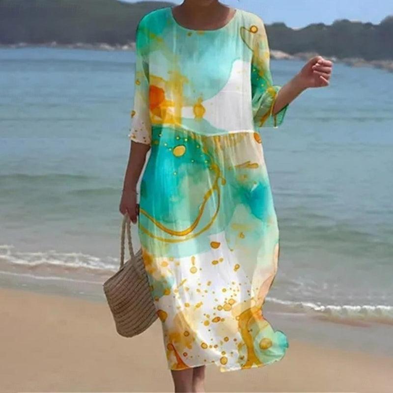 Miranda - Robe florale élégante avec couverture pour le ventre