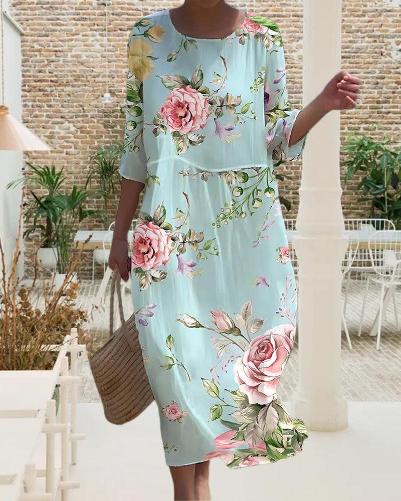 Miranda - Robes florales élégantes avec ventre couvert