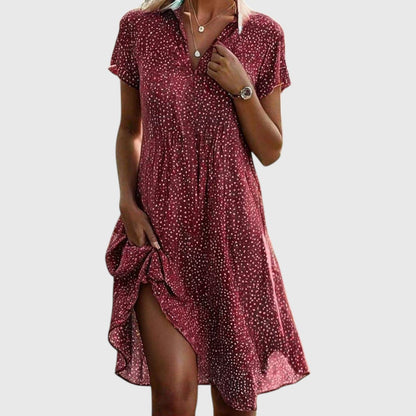 Mary - Robe Midi à Manches Courtes