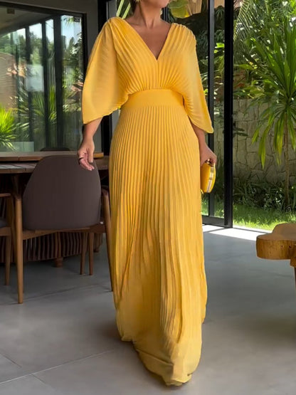 RIA™ - Robe Maxi avec Côtes Flottantes