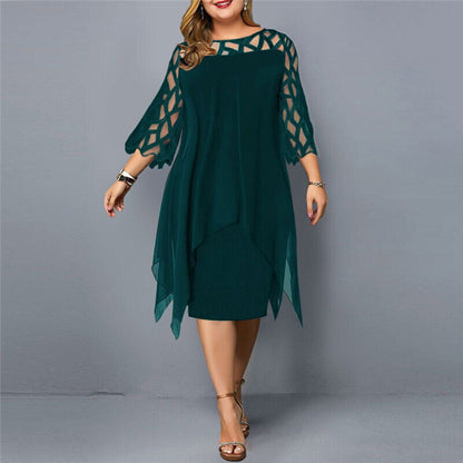 Cathryn - Élégant Robe Midi en Grande Taille