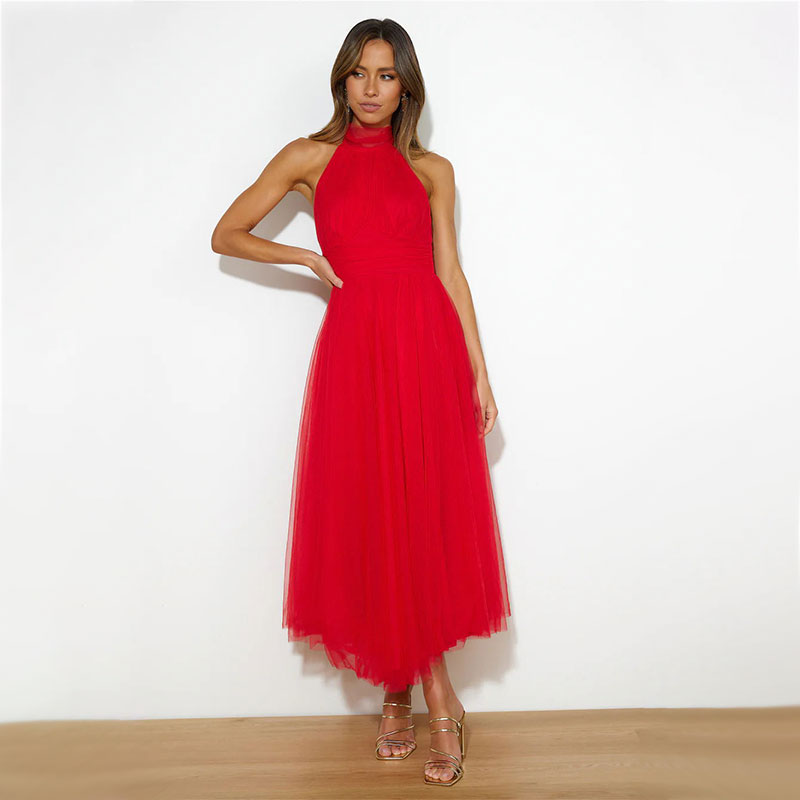 Robe Tendance à Col Montant Aria
