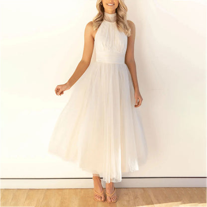 Robe Tendance à Col Montant Aria