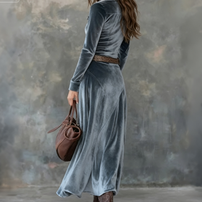 Dulce | Robe maxi vintage en velours fluide