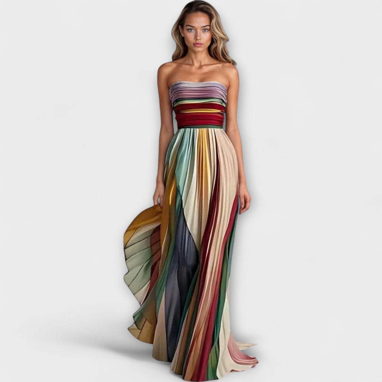 Pamela | Robe Maxi Plissée Colorée