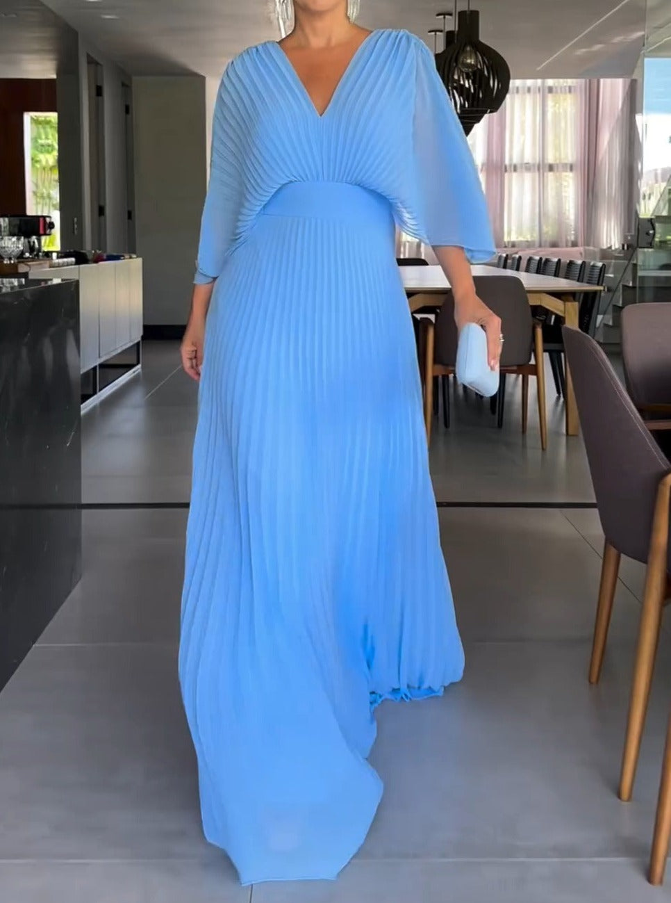 RIA™ - Robe Maxi avec Côtes Flottantes