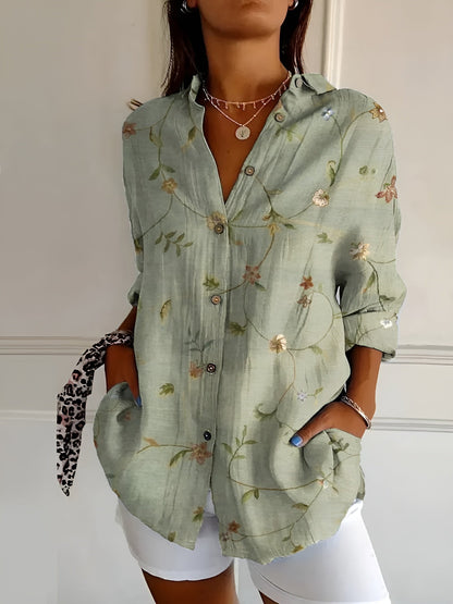 BLUSE FLORALE DESIREE AVEC PATTE DE BOUTON